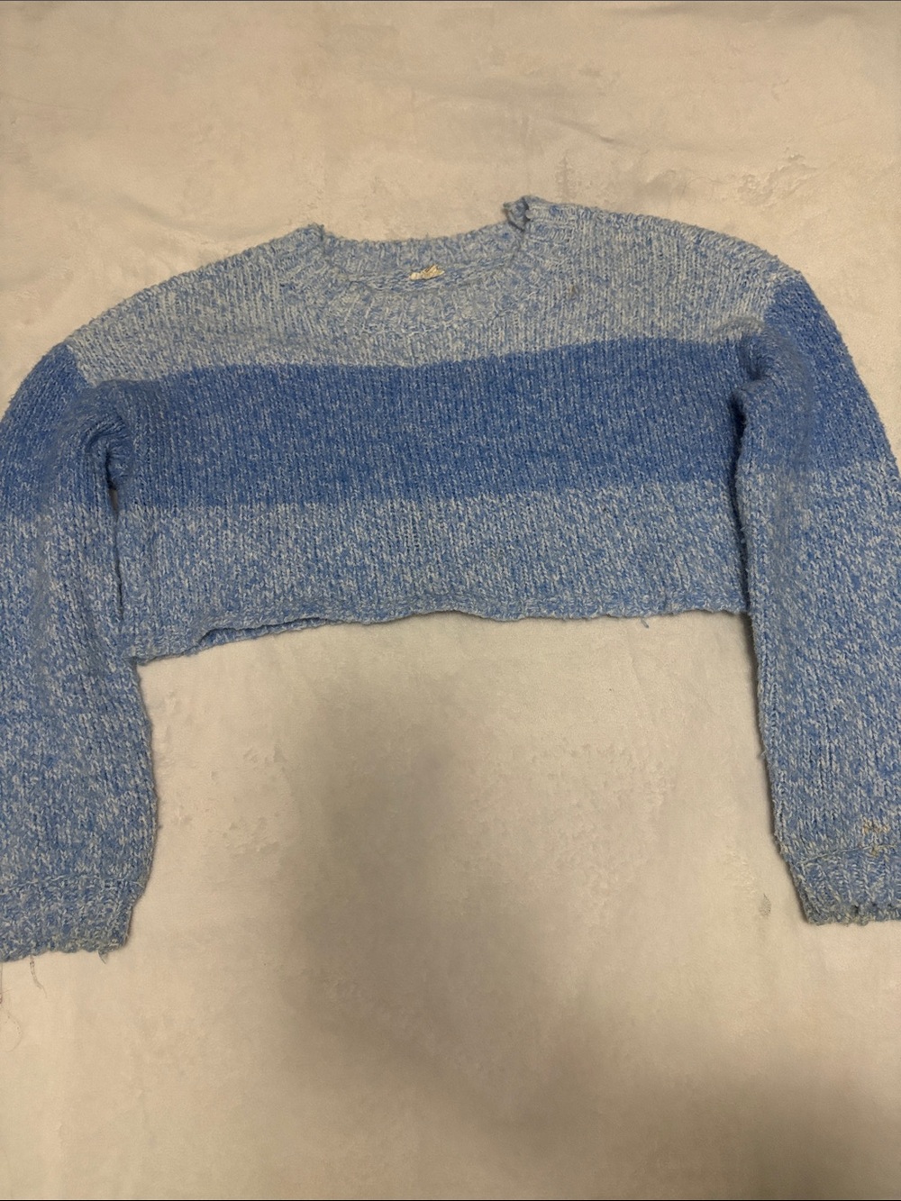 Garage Light Blue Fuzzy Knit Top